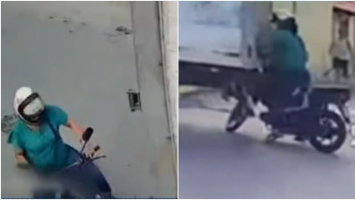 População grita em alerta e evita tragédia após caminhão em marcha à ré destruir moto; vídeo